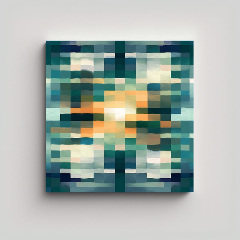 GENERICO - Arte Pixel Minimalista En Tela Impacto Visual 60x60 Cm