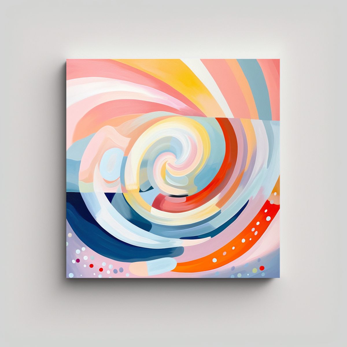 GENERICO - Cuadro Abstracto Patrón Intenso En Estilo Pastel 90x90 Cm