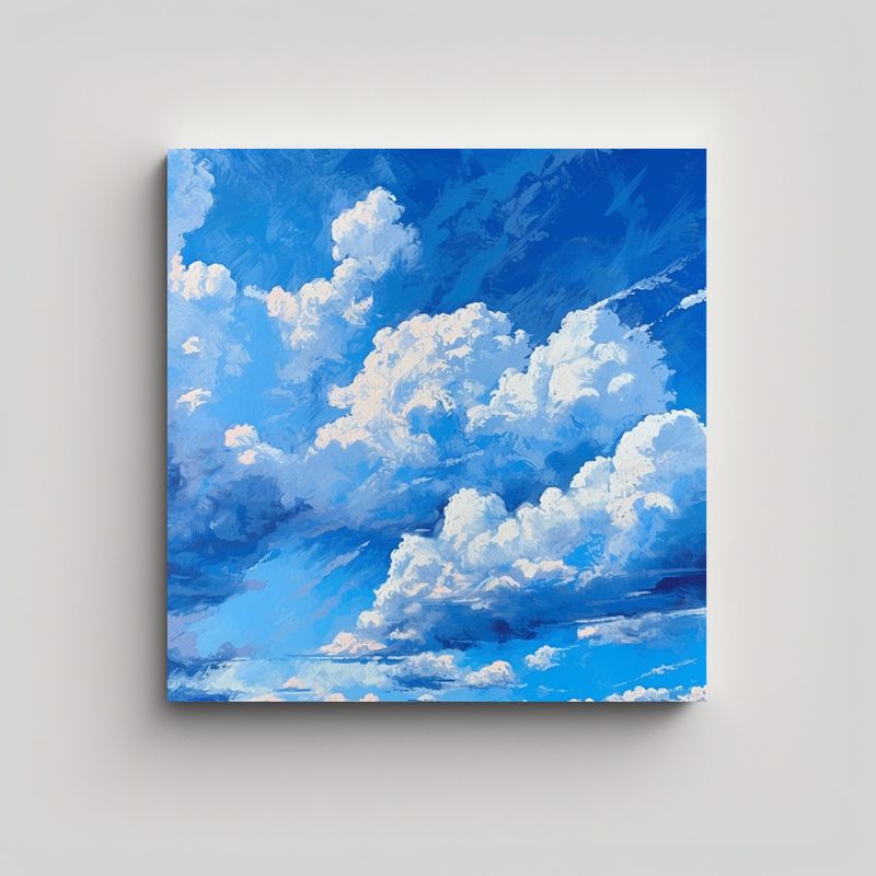 GENERICO - Pinturas Decorativas Para Oficina En Tonos Azules 80x80 Cm
