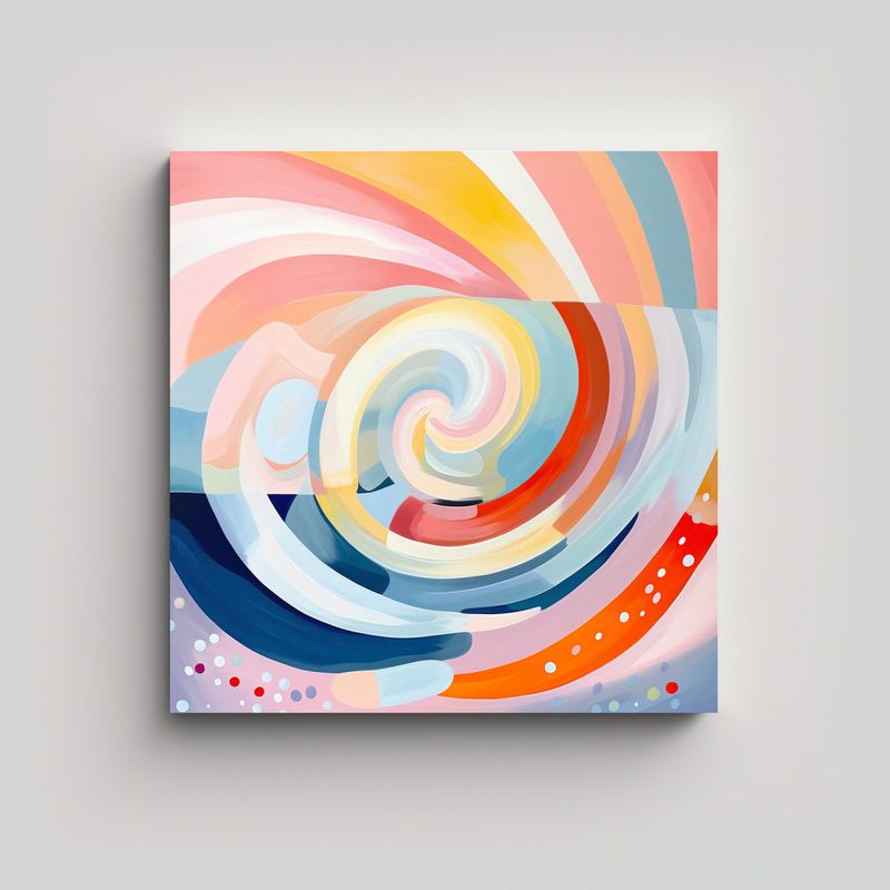 GENERICO - Cuadro Abstracto Patrón Intenso En Estilo Pastel 50x50 Cm