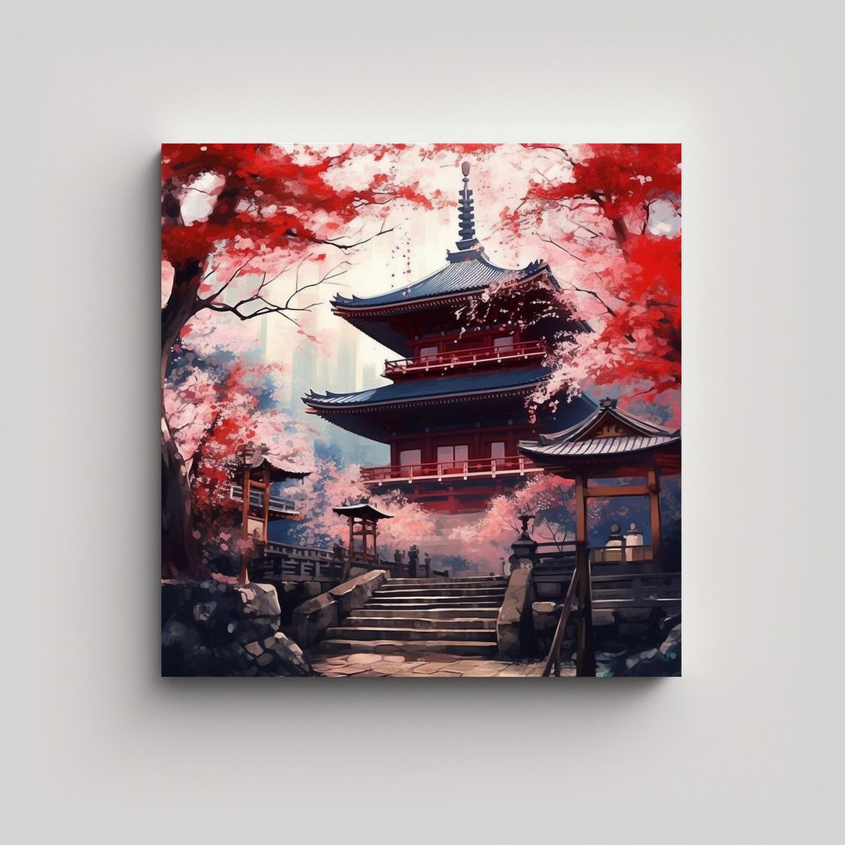 GENERICO - Pintura Abstracta Vitalidad Japonés Santuario 90x90 Cm