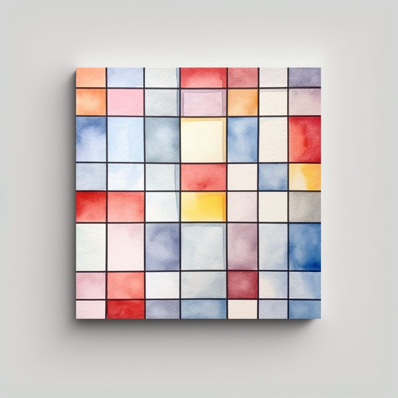 GENERICO - Pintura Minimalista Moderna En Acuarela Sobre 80x80 Cm