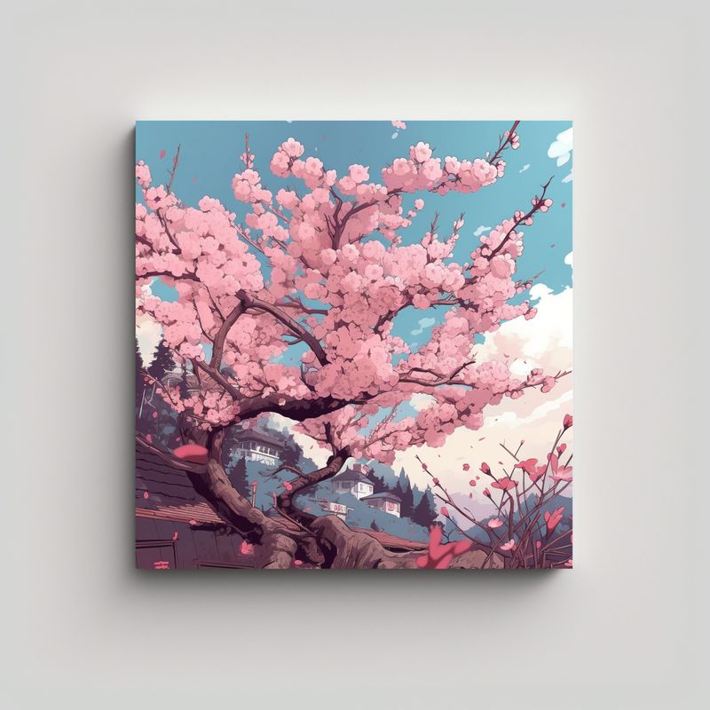 GENERICO - Cuadros Decorativos Luminosos De Cerezos En Flor 90x90 Cm