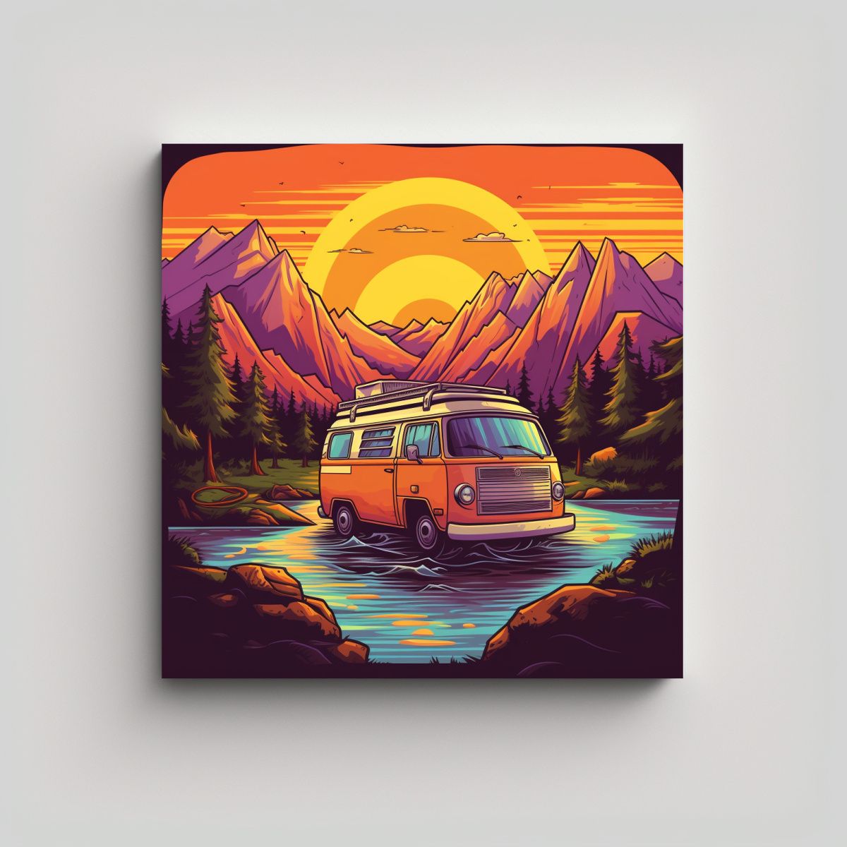 GENERICO - Cuadro Patron Adorable Ash77 Lienzo Tshirt 80x80 Cm