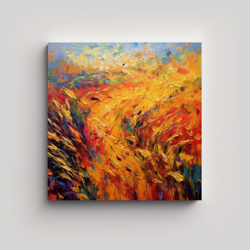 GENERICO - Cuadros Abstractos Modernos Brillantes Estilo 80x80 Cm
