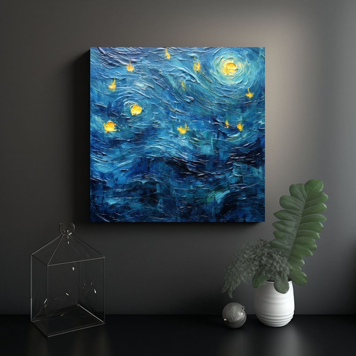 GENERICO - Pintura Decorativa Con Ambiente Nocturno De Van 80x80 Cm