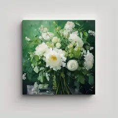GENERICO - Cuadro Decorativo Moderno Ramo Grande De Flores 50x50 Cm
