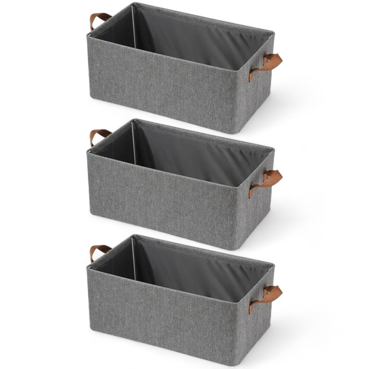 GENERICO - 3 X Cajas Almacenamiento Plegable Con Asas Para Ropa Juguetes Libros