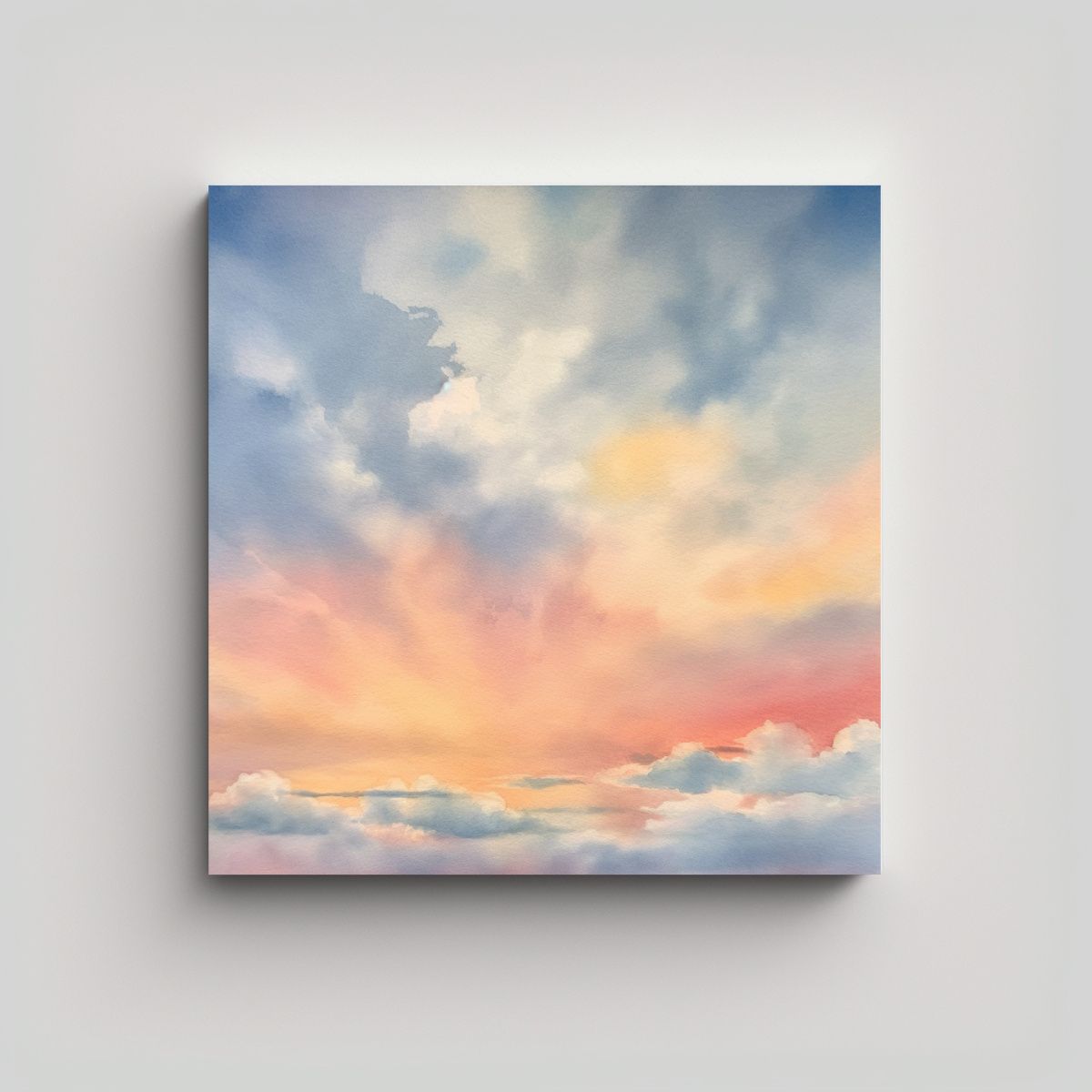 GENERICO - Cuadro Acuarela Minimalista Expresión Arte Fina 80x80 Cm