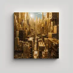 GENERICO - Pinturas Decorativas De Oro Para La Gran Ciudad 50x50 Cm