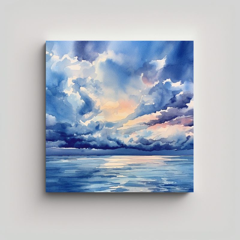 GENERICO - Pinturas Decorativas En Estilo Acuarela Azul Cielo 50x50 Cm