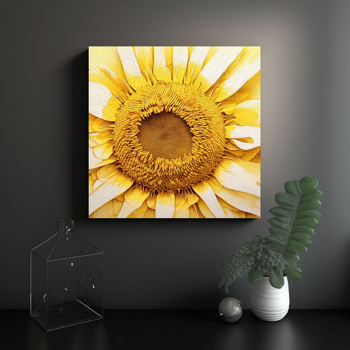 GENERICO - Cuadro Acuarela Enigmático Líneas Abstractas 90x90 Cm