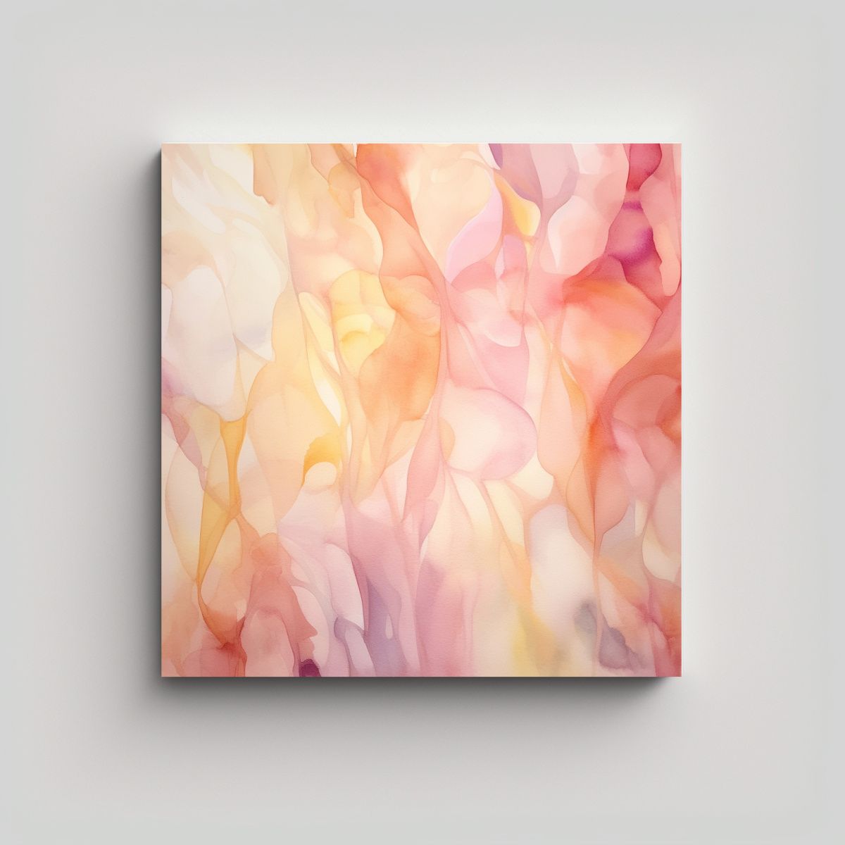 GENERICO - Pintura Abstracta En Acuarela Con Tonos 60x60 Cm