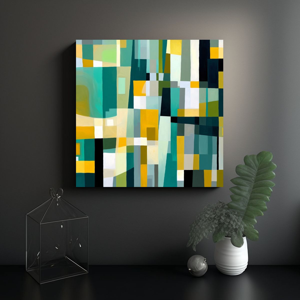 GENERICO - Cuadros Decorativos En Lienzo Tela Arte Digital 80x80 Cm