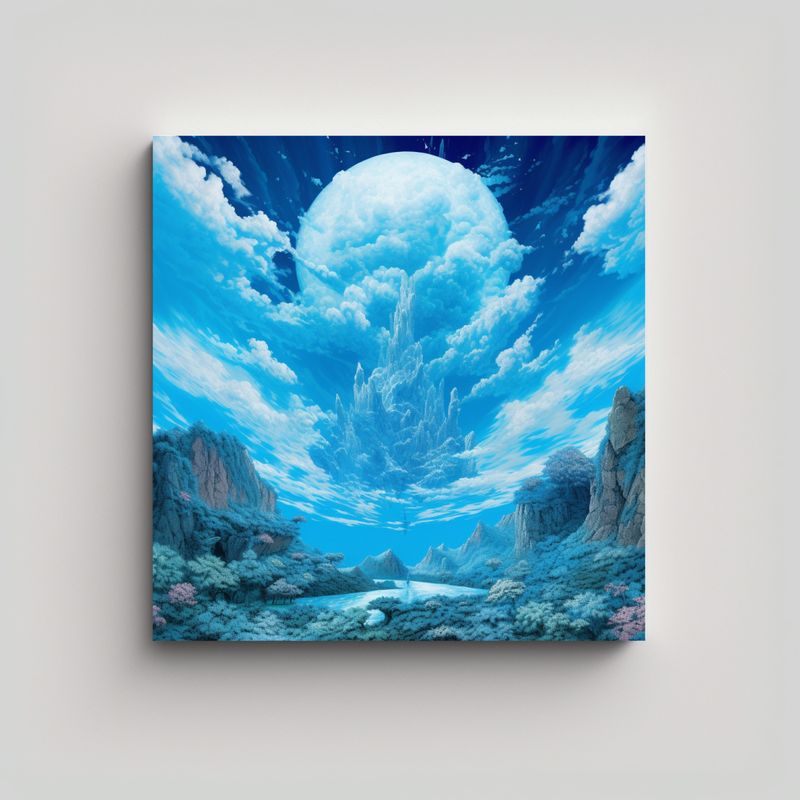 GENERICO - Pinturas Decorativas De Arte Fino En Azul Cielo 60x60 Cm