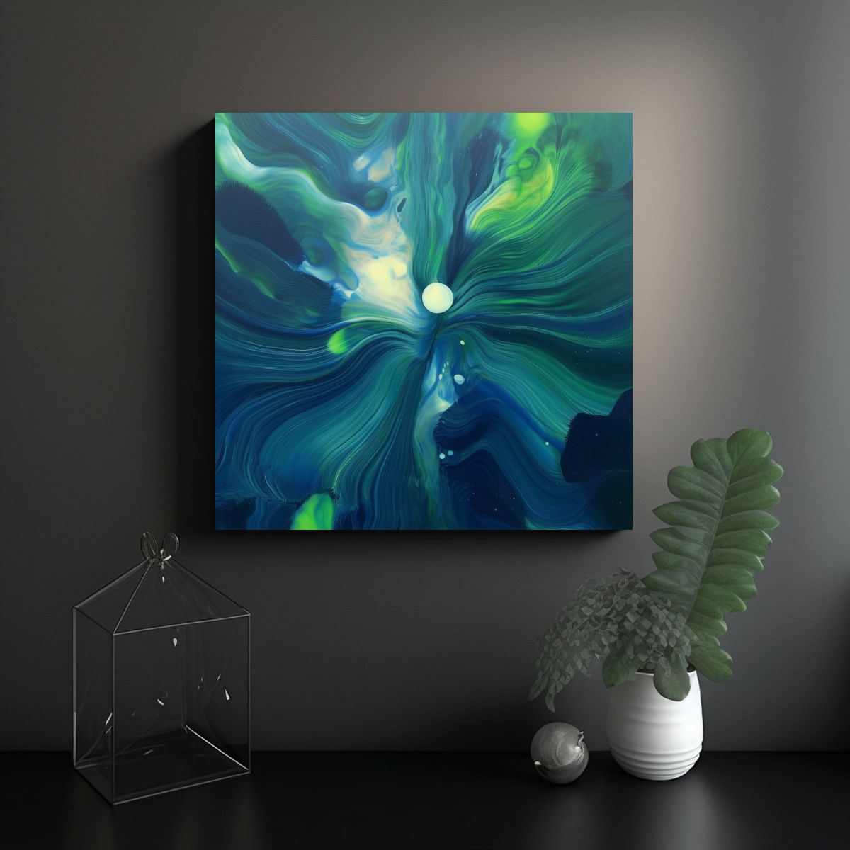 GENERICO - Cuadros Decorativos Serie Azulverde Simple 80x80 Cm