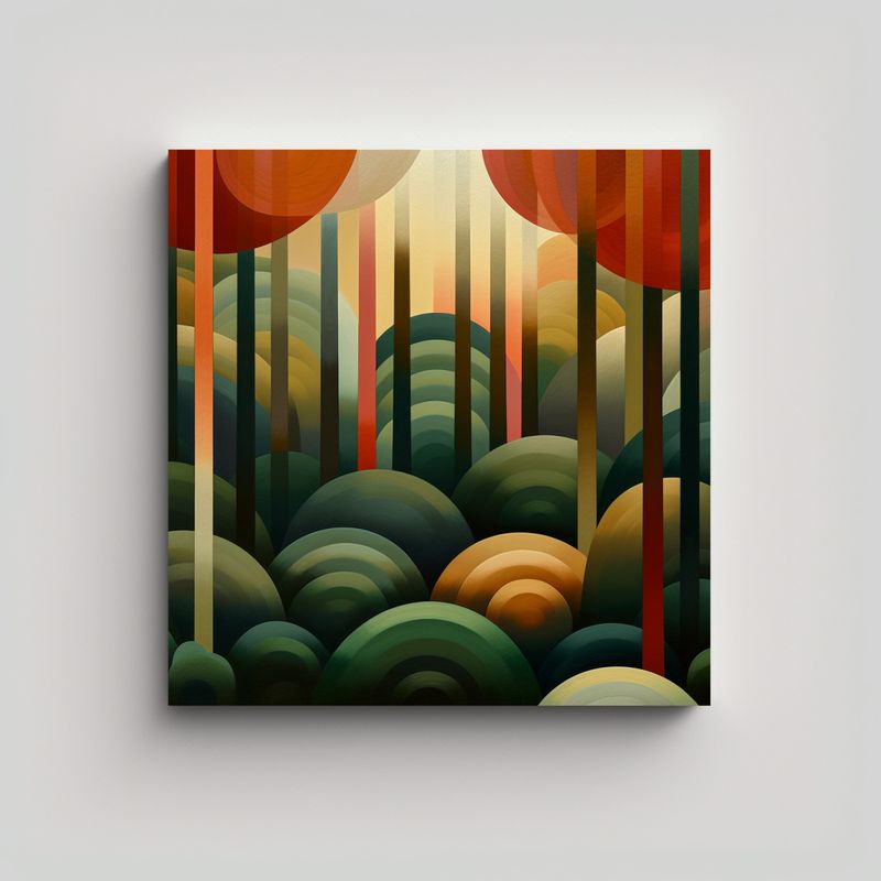 GENERICO - Pinturas Decorativas Abstractas De Bosque 90x90 Cm