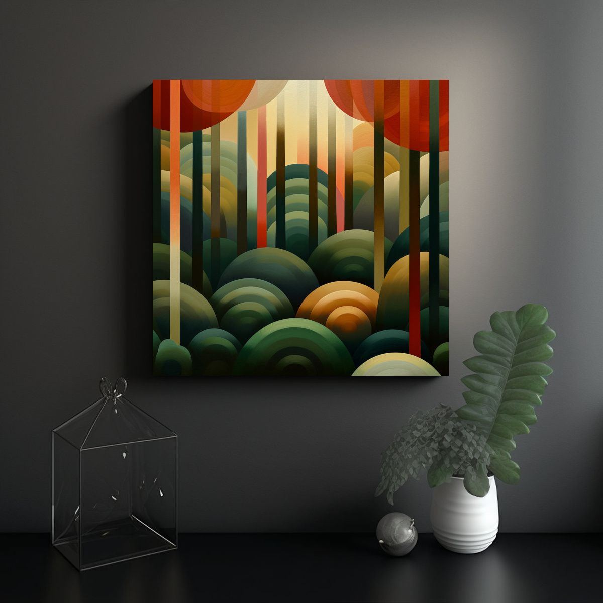 GENERICO - Pinturas Decorativas Abstractas De Bosque 80x80 Cm