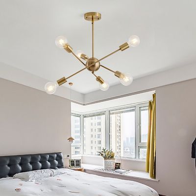 Imagen 2 del producto Lámparas de araña lujo iluminación colgante con 6 e27 oro