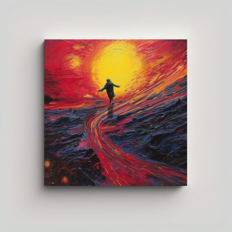 GENERICO - Cuadro Paisaje Chino En Estilo Jons Foster Con 90x90 Cm