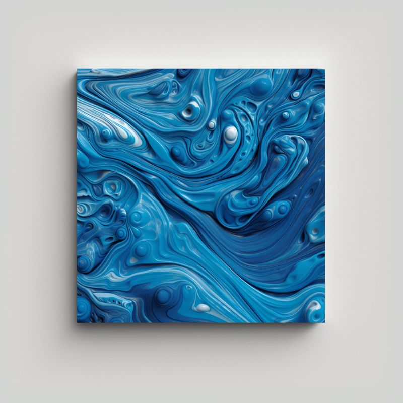 GENERICO - Cuadro Decorativo Azul Lienzo Forma Duradero 169 60x60 Cm