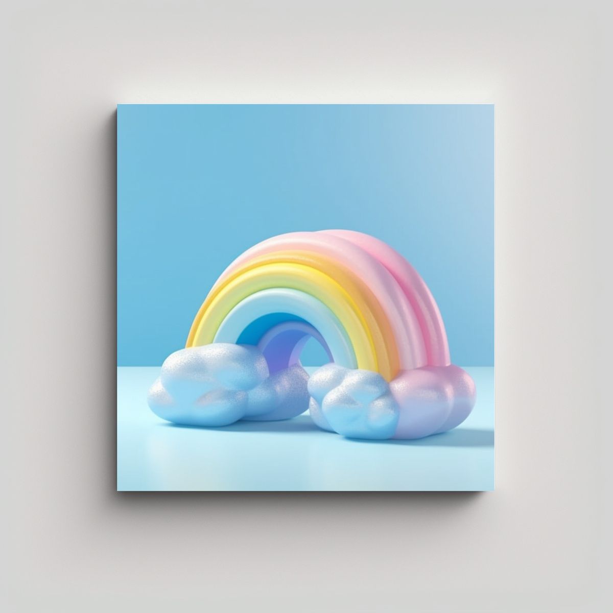 GENERICO - Cuadro De Arte De Pared Conceptual Con Arcoíris 50x50 Cm