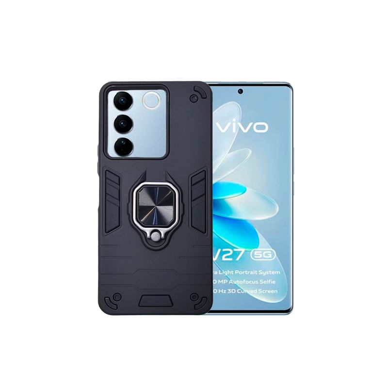 GENERICO - CARCASA ANILLO ANTIGOLPE PARA CELULAR VIVO Y27 5G COLOR NEGRO