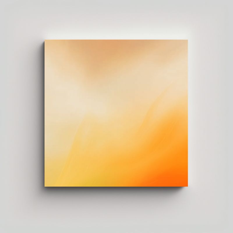 GENERICO - Cuadro Juvenil Abstracto Amarillo Y Naranja En 50x50 Cm