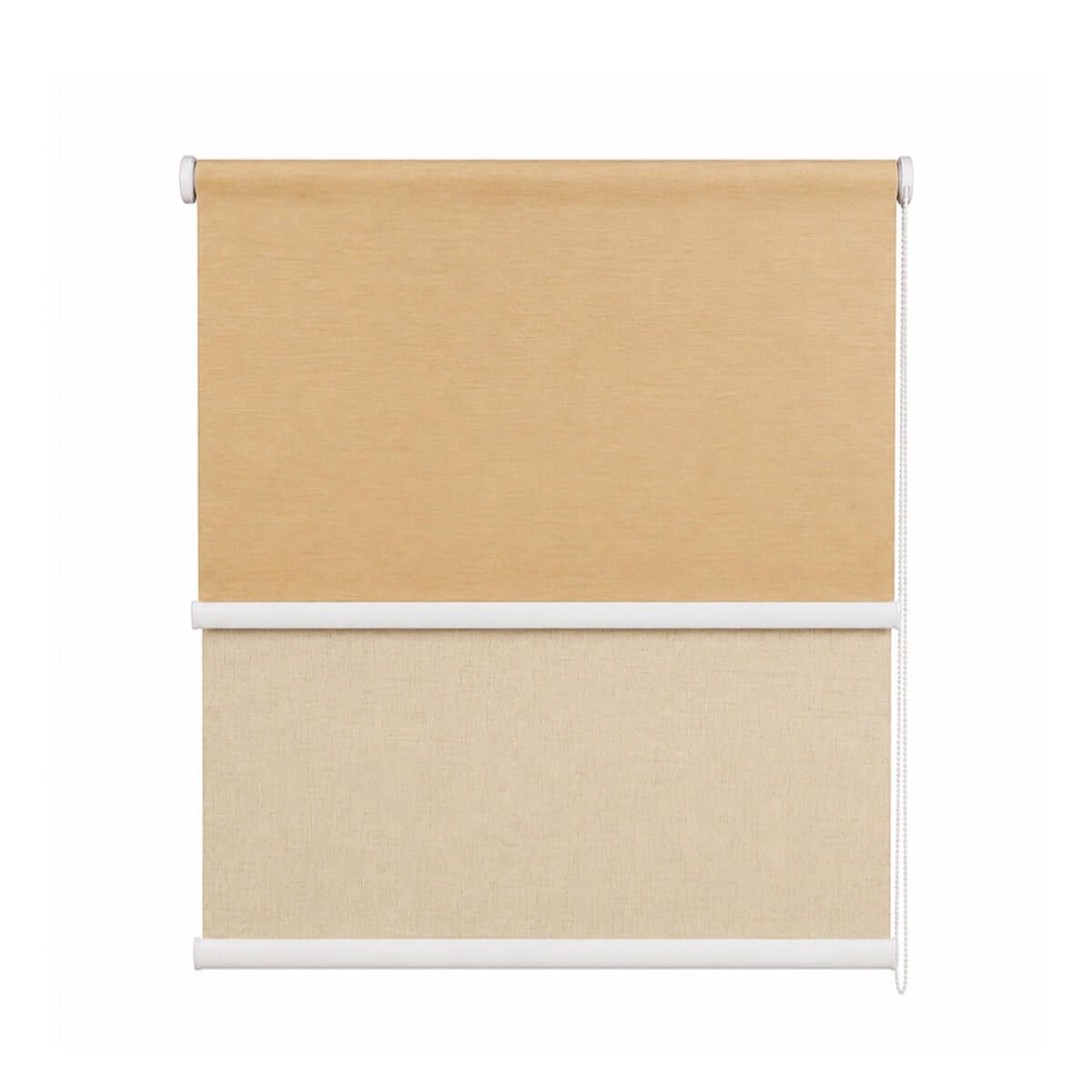 GUIZA - Cortina Roller Blackout 2 Paño 150x240 Doble Con Visillo Sin Cenefa