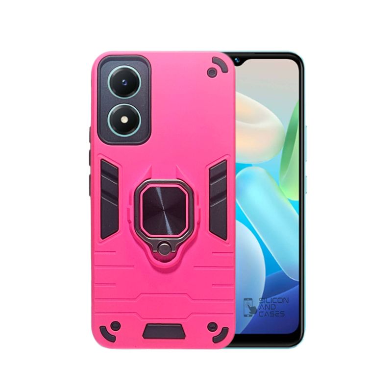 GENERICO - CARCASA ANILLO ANTIGOLPE PARA CELULAR VIVO Y02S COLOR FUCSIA