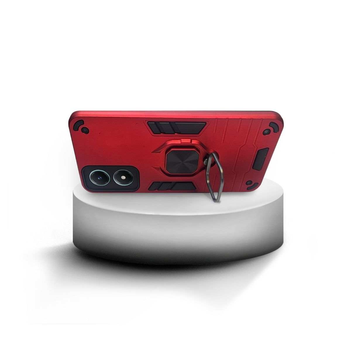 GENERICO - CARCASA ANILLO ANTIGOLPE PARA CELULAR VIVO Y02S COLOR ROJO