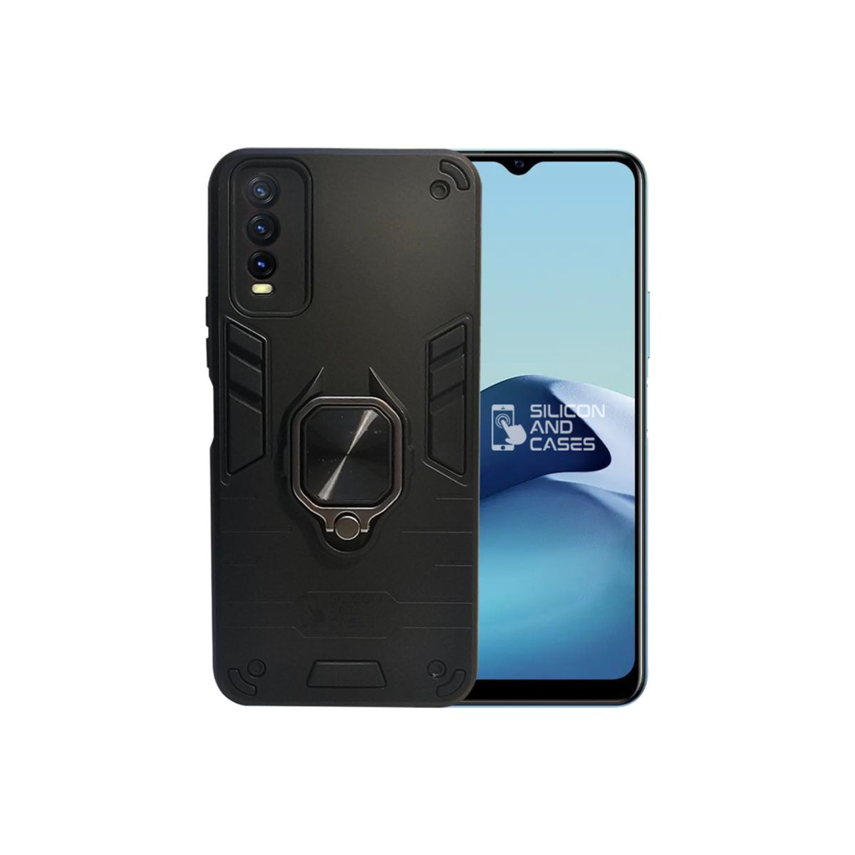 GENERICO - CARCASA ANILLO ANTIGOLPE PARA CELULAR VIVO Y20S COLOR NEGRO