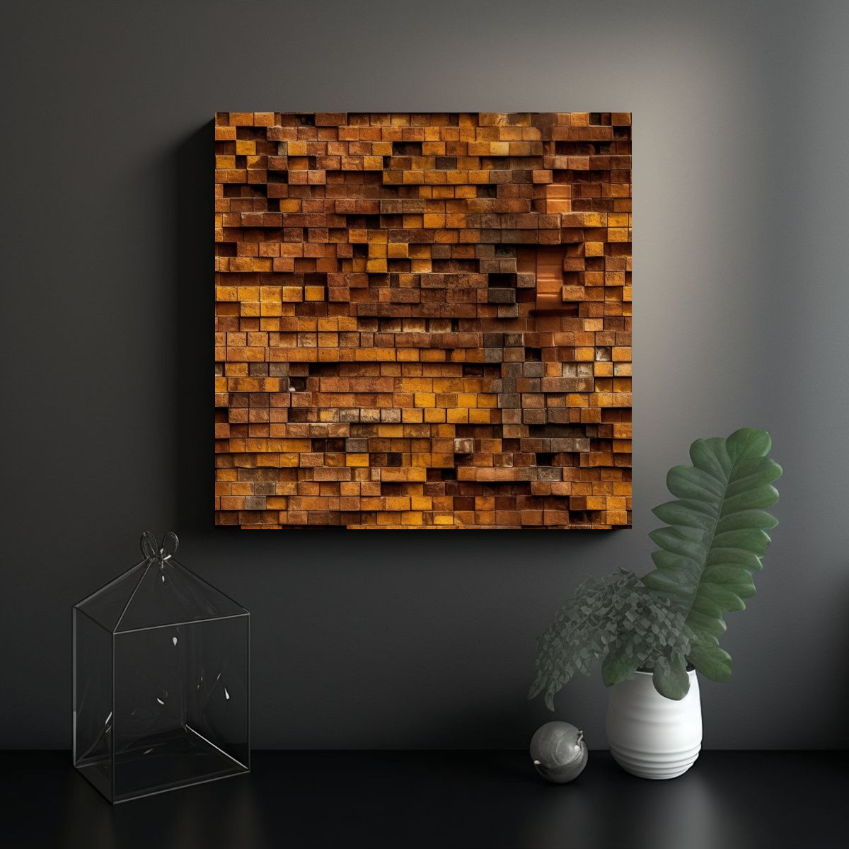GENERICO - Pintura En Bastidor Hermosa Para Sala Estilo De 90x90 Cm