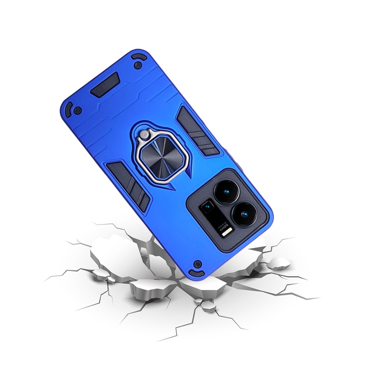 GENERICO - CARCASA ANILLO ANTIGOLPE PARA CELULAR VIVO Y22S COLOR AZUL