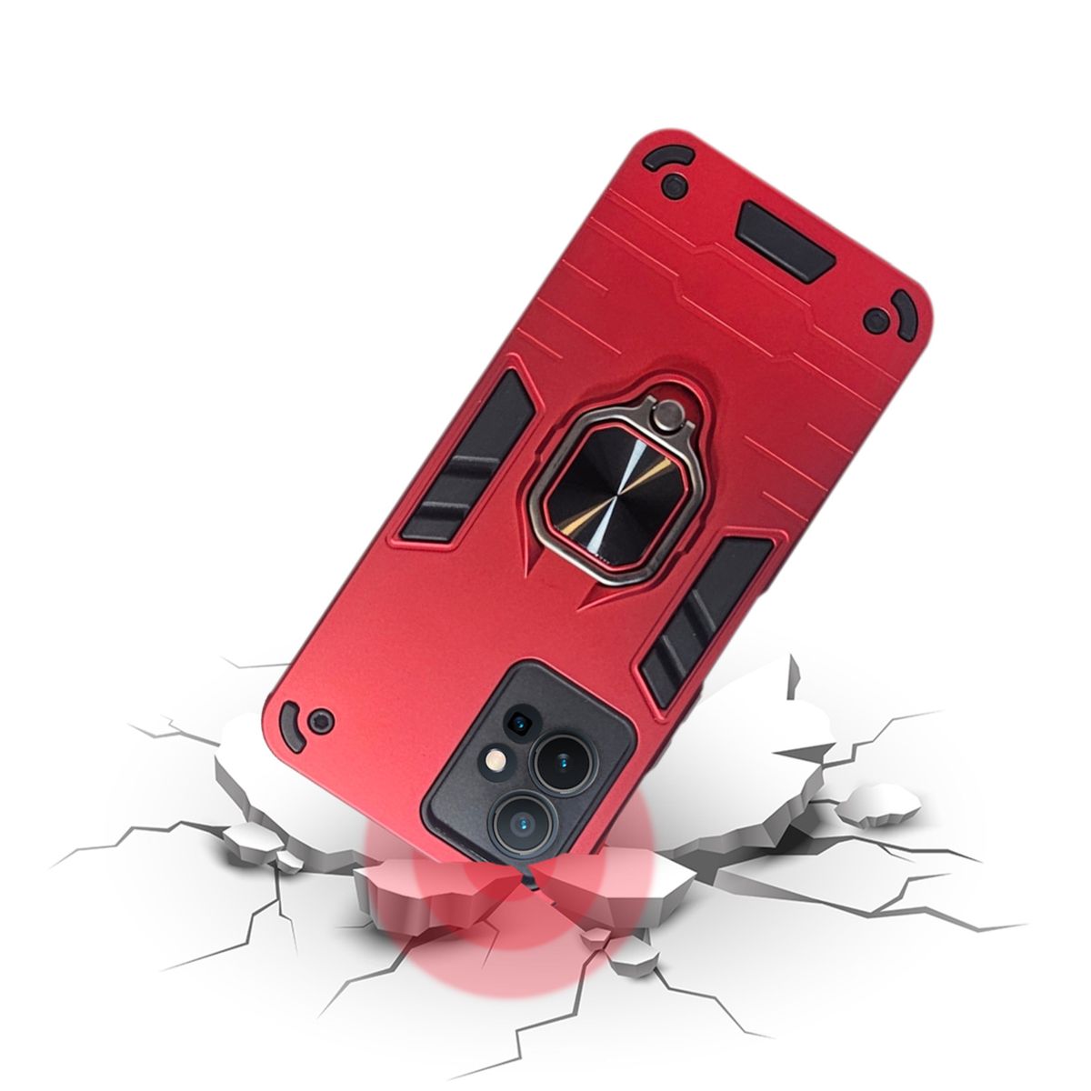 GENERICO - CARCASA ANILLO ANTIGOLPE PARA CELULAR VIVO Y55 COLOR ROJO