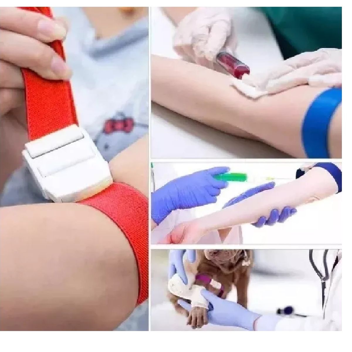 GENERICO - Torniquete Ligadura Elastico Hebilla Muestras Medicas Rojo