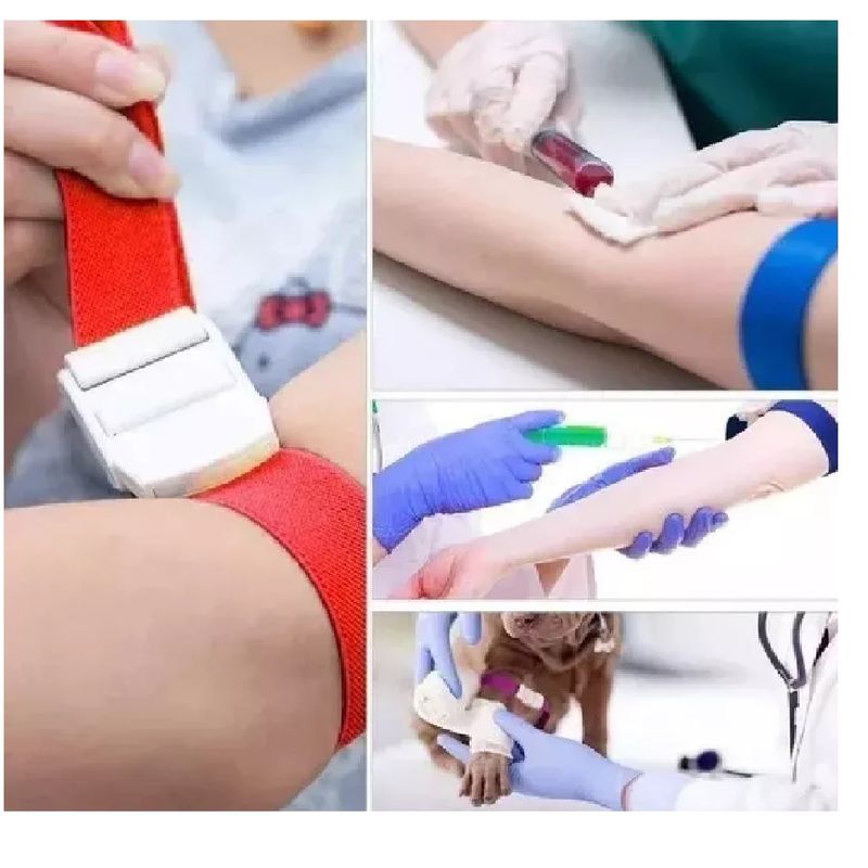 GENERICO - Torniquete Ligadura Elastico Hebilla Muestras Medicas Rojo