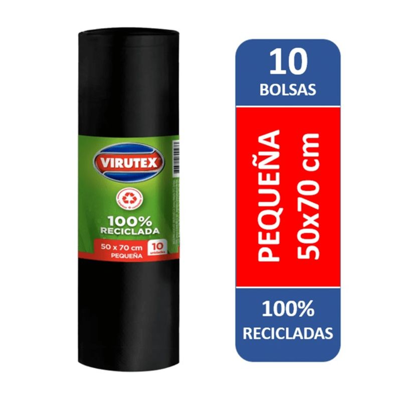 VIRUTEX - Bolsa Basura Virutex 50x70 Cm X10 Und Pequeña