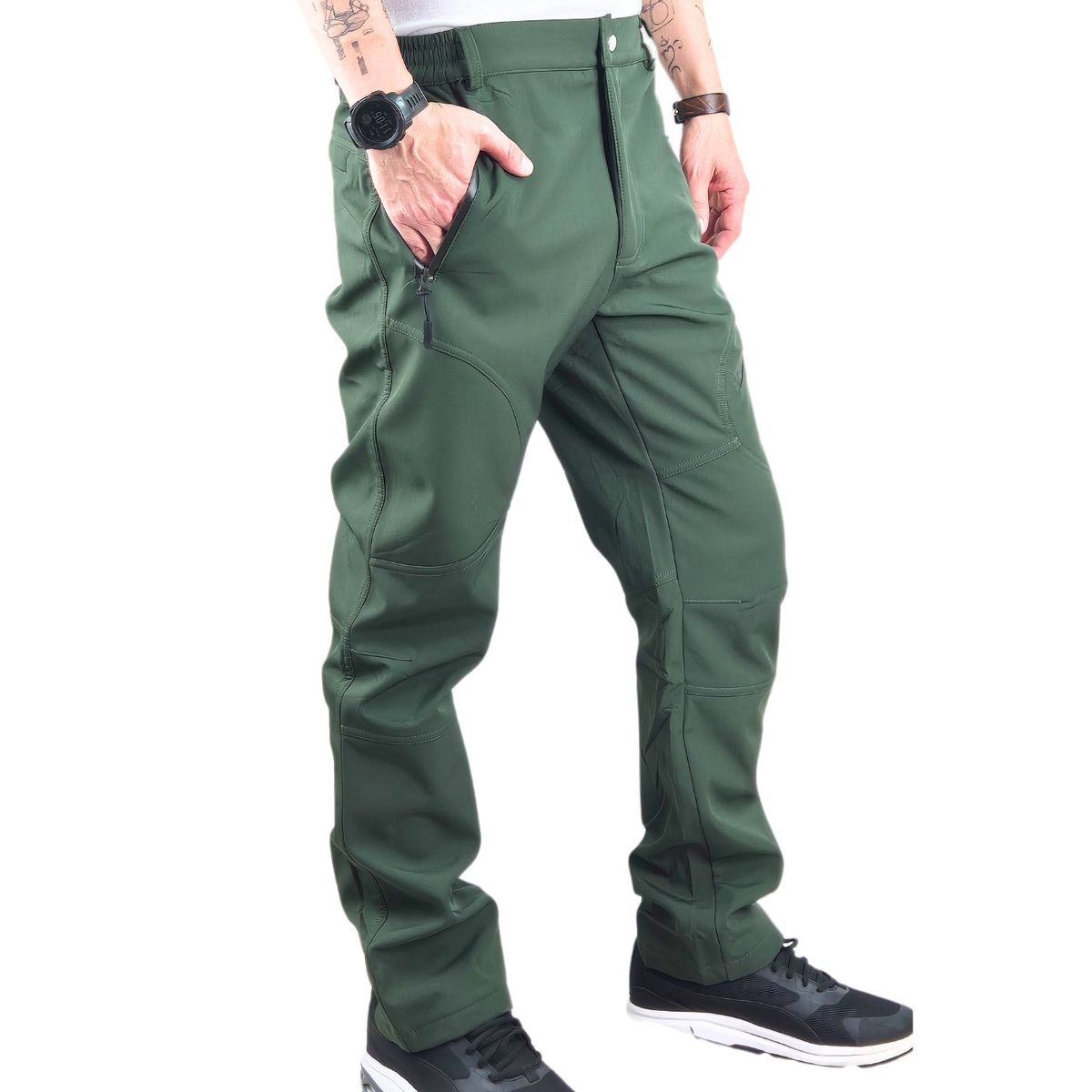 LIKE SHOP - Pantalon Termico Softshell Hombre Invierno Forro Polar H811