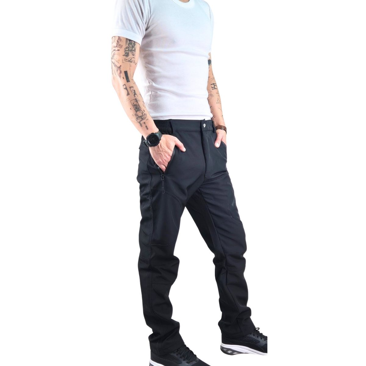 LIKE SHOP - Pantalon Termico Softshell Hombre Invierno Forro Polar H811