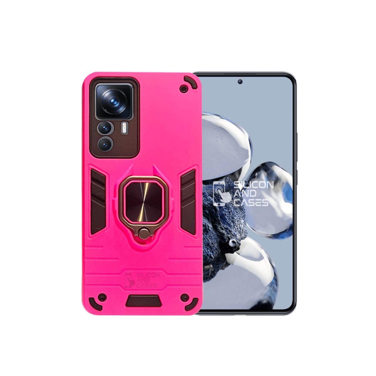 GENERICO - CARCASA ANILLO ANTIGOLPE PARA CELULAR XIAOMI 12T-12T PRO COLOR FUCSIA