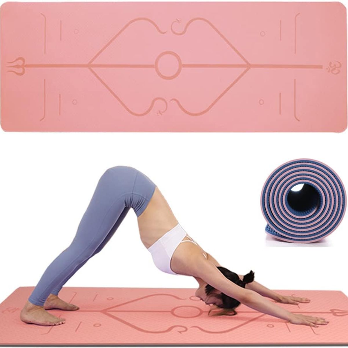 GENERICO - Mat de Yoga Bicolor Eco de 6mm color Rosa y Gris