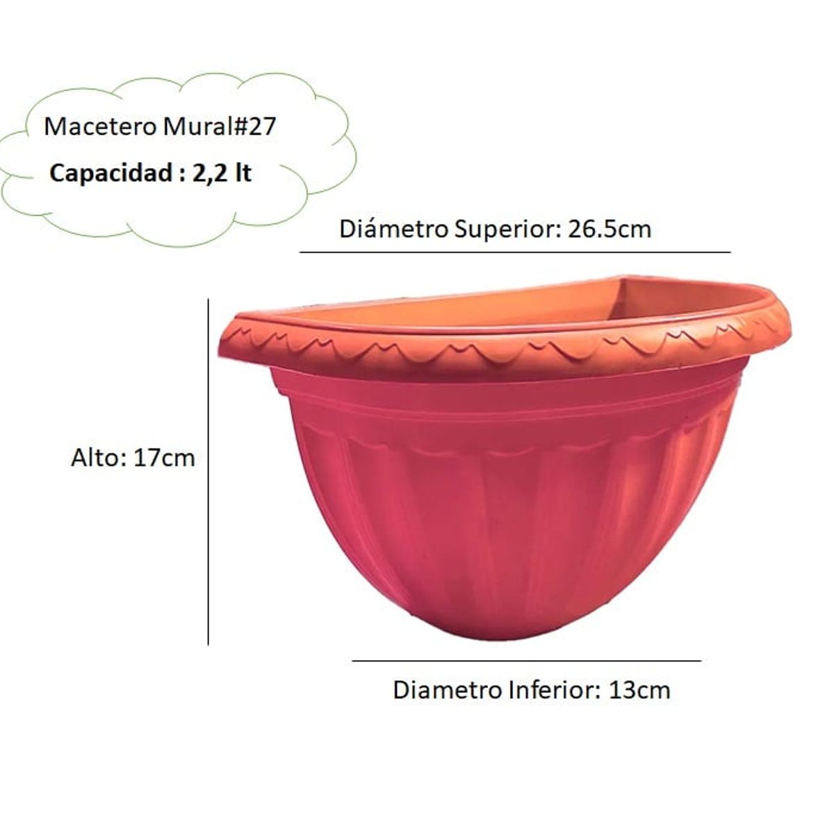 GENERICO - Pack 5 Maceteros Mural Aire Libre Colgante N°27