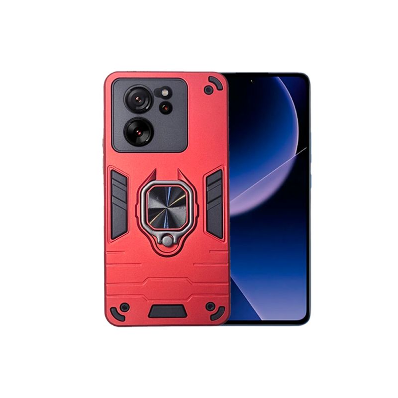 GENERICO - CARCASA ANILLO ANTIGOLPE PARA CELULAR XIAOMI 13T COLOR ROJO
