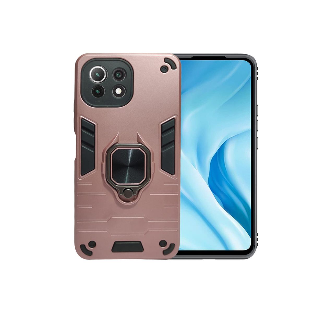 GENERICO - CARCASA ANILLO ANTIGOLPE PARA CELULAR XIAOMI 11 LITE COLOR COBRE