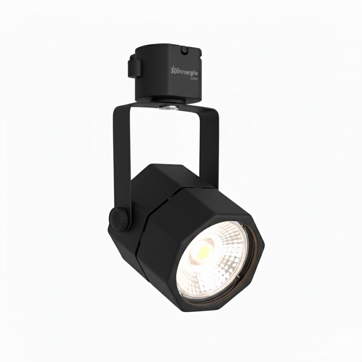 WANT - Lámpara 4 Focos Negros Hexagonal Luz Cálida con Riel de 1 Metro