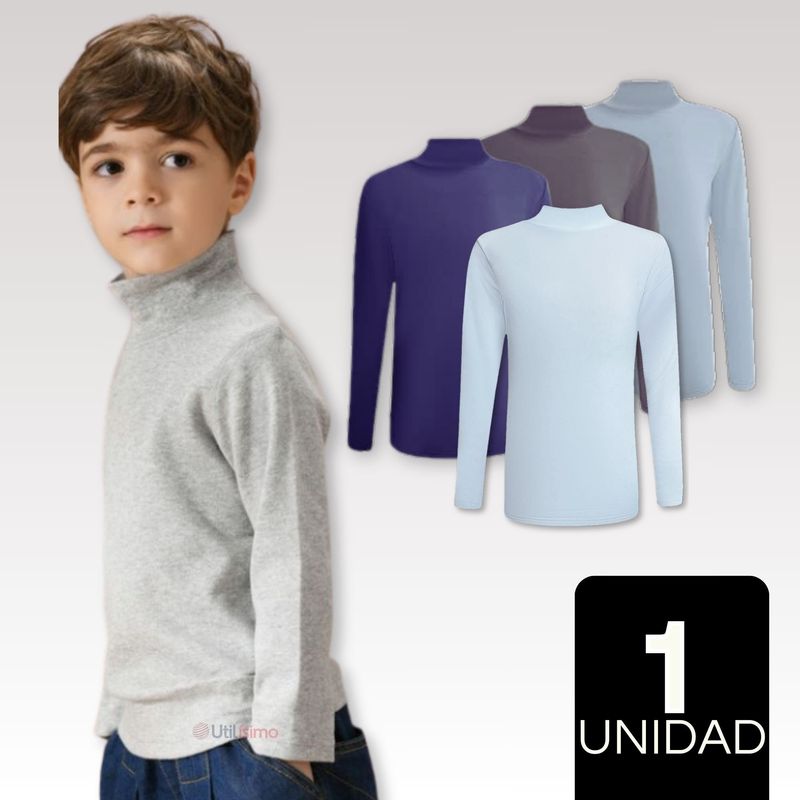 UTILISIMO - Camiseta Polera Beatle Polar Niño Primera Capa Surtido Cuello Alto