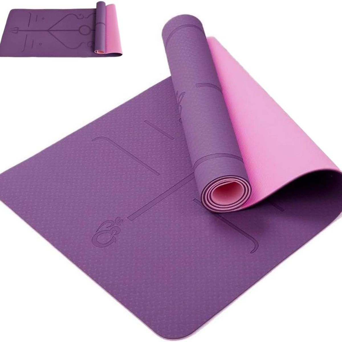 GENERICO - Mat de Yoga Bicolor Eco de 6mm color Rosa y Lila