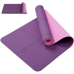 GENERICO - Mat de Yoga Bicolor Eco de 6mm color Rosa y Lila