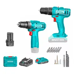 TOTAL TOOLS - Kit Taladro 20v + Taladro Atornillador 12v Total Tckli20122